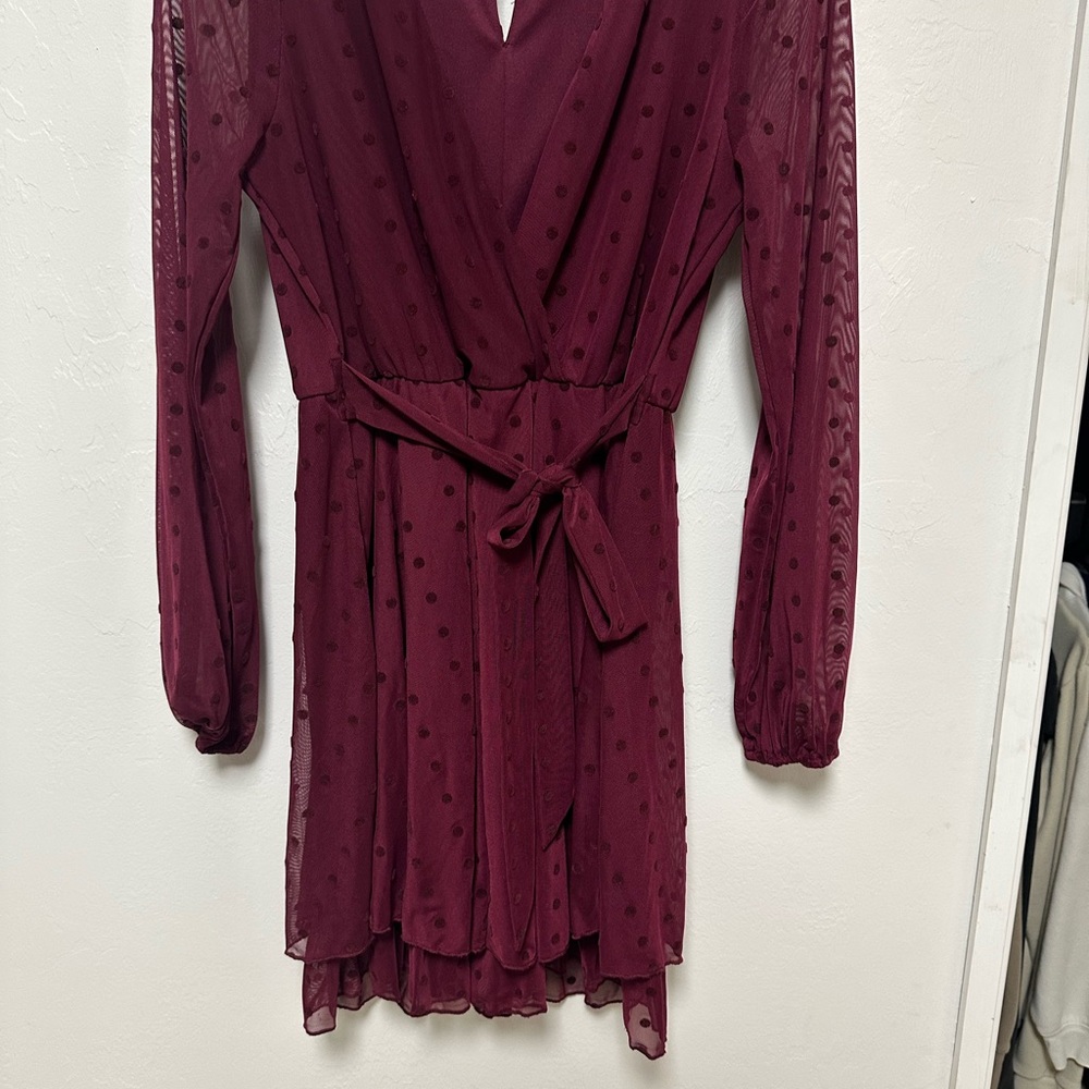 Chic Burgundy High Low Dress